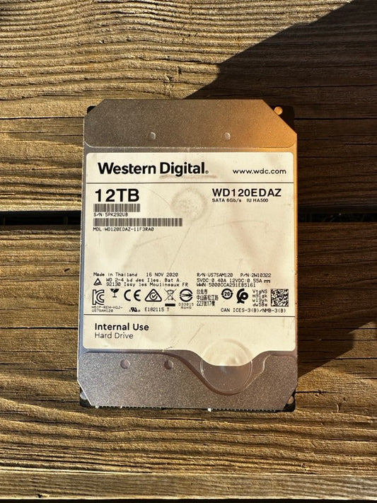 12TB Western Digital White Label Hard Drive WD120EDAZ 256MB 7200RPM 3.5"